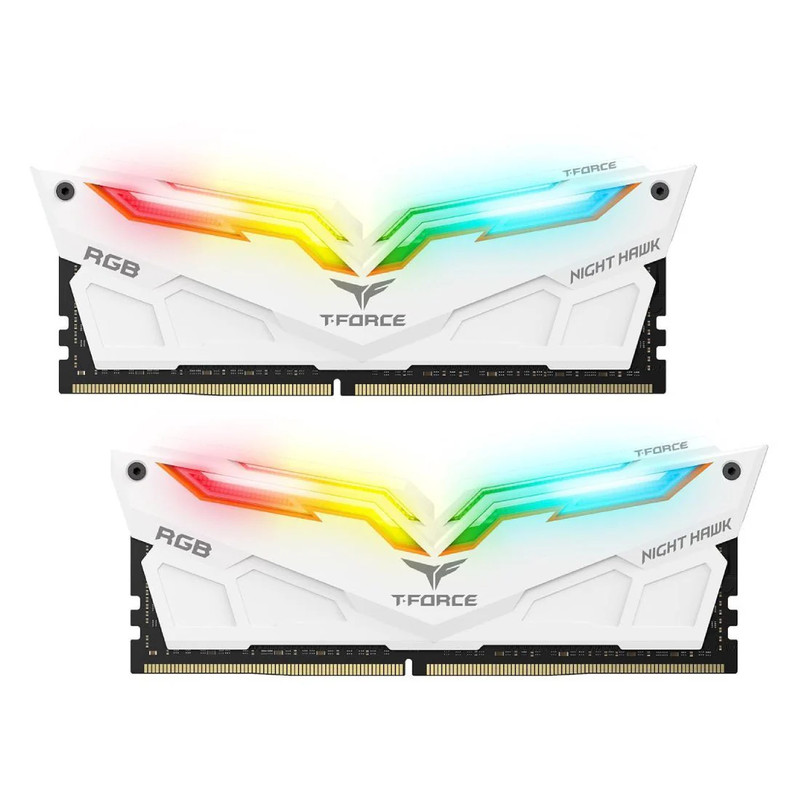 Team Group Night Hawk RGB GEN 2.0 16GB (2 x 8GB) DDR4 3200MHz - White - الذاكرة العشوائية